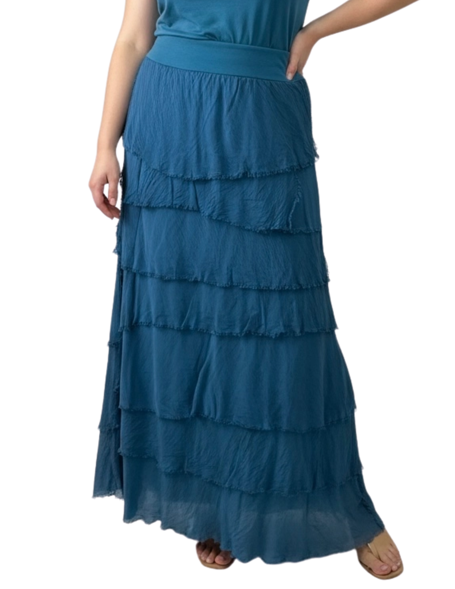 Italian Silk Ruffle Skirt