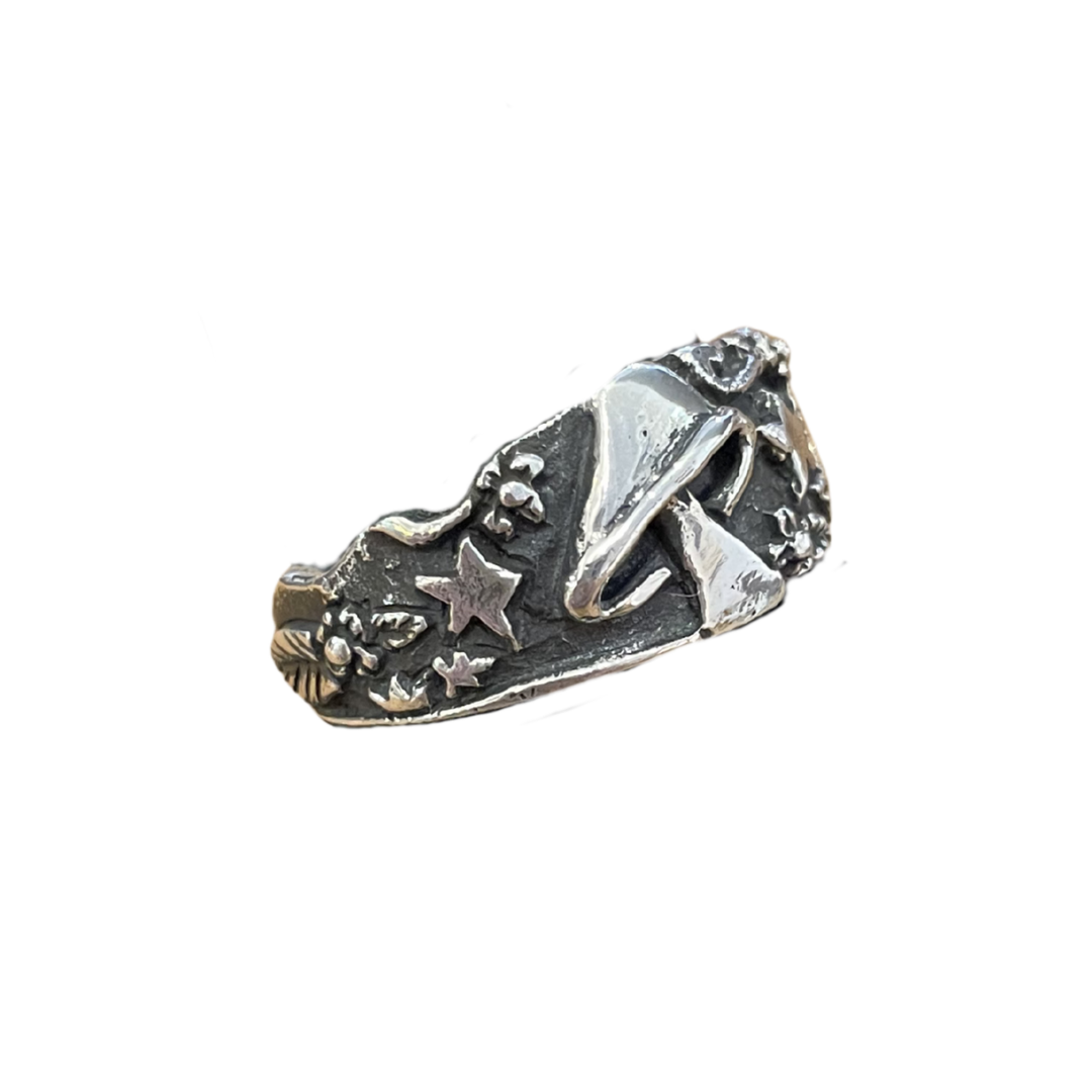 Silver Mushroom Ring with Detailing