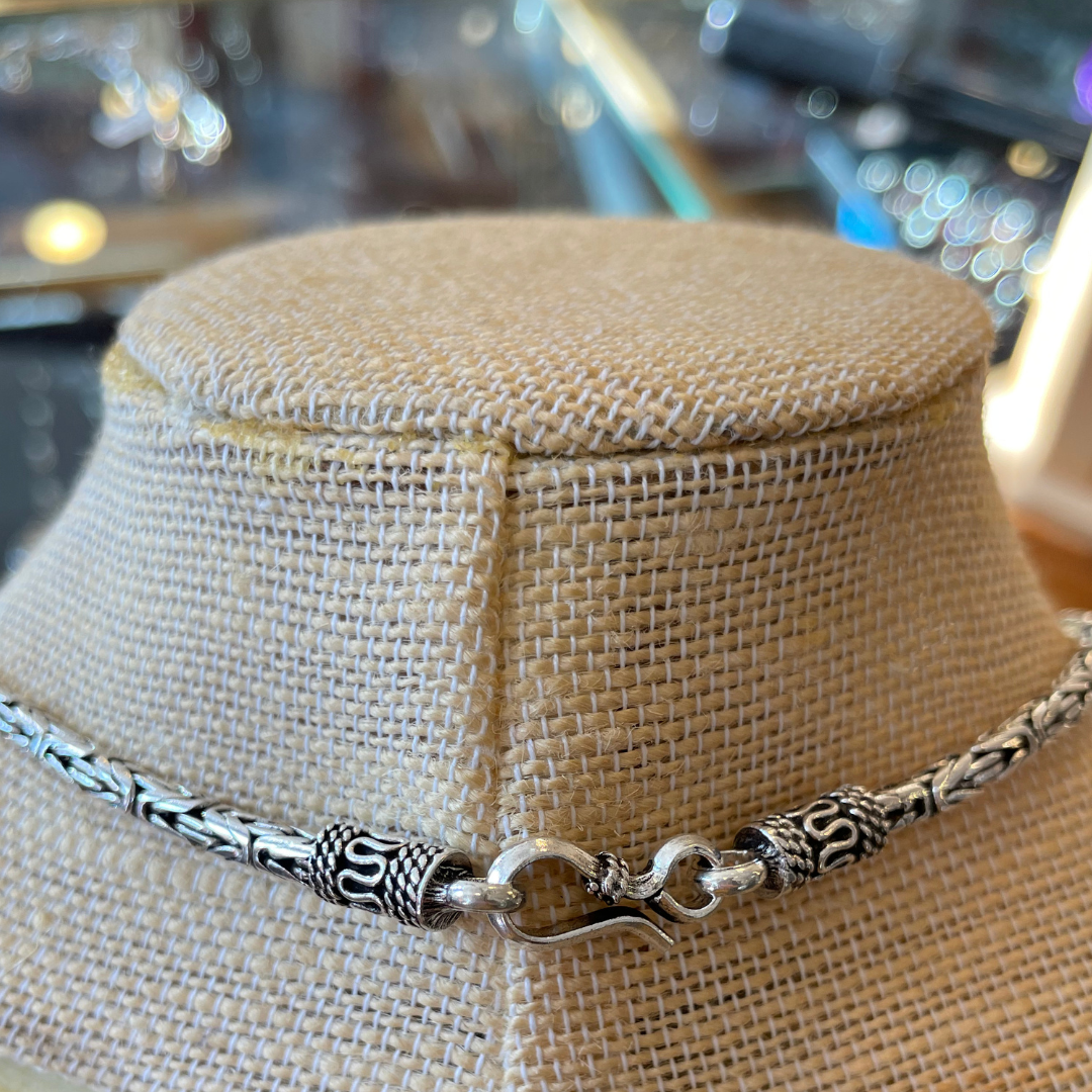 18" Byzantine Chain Sterling Silver Necklace