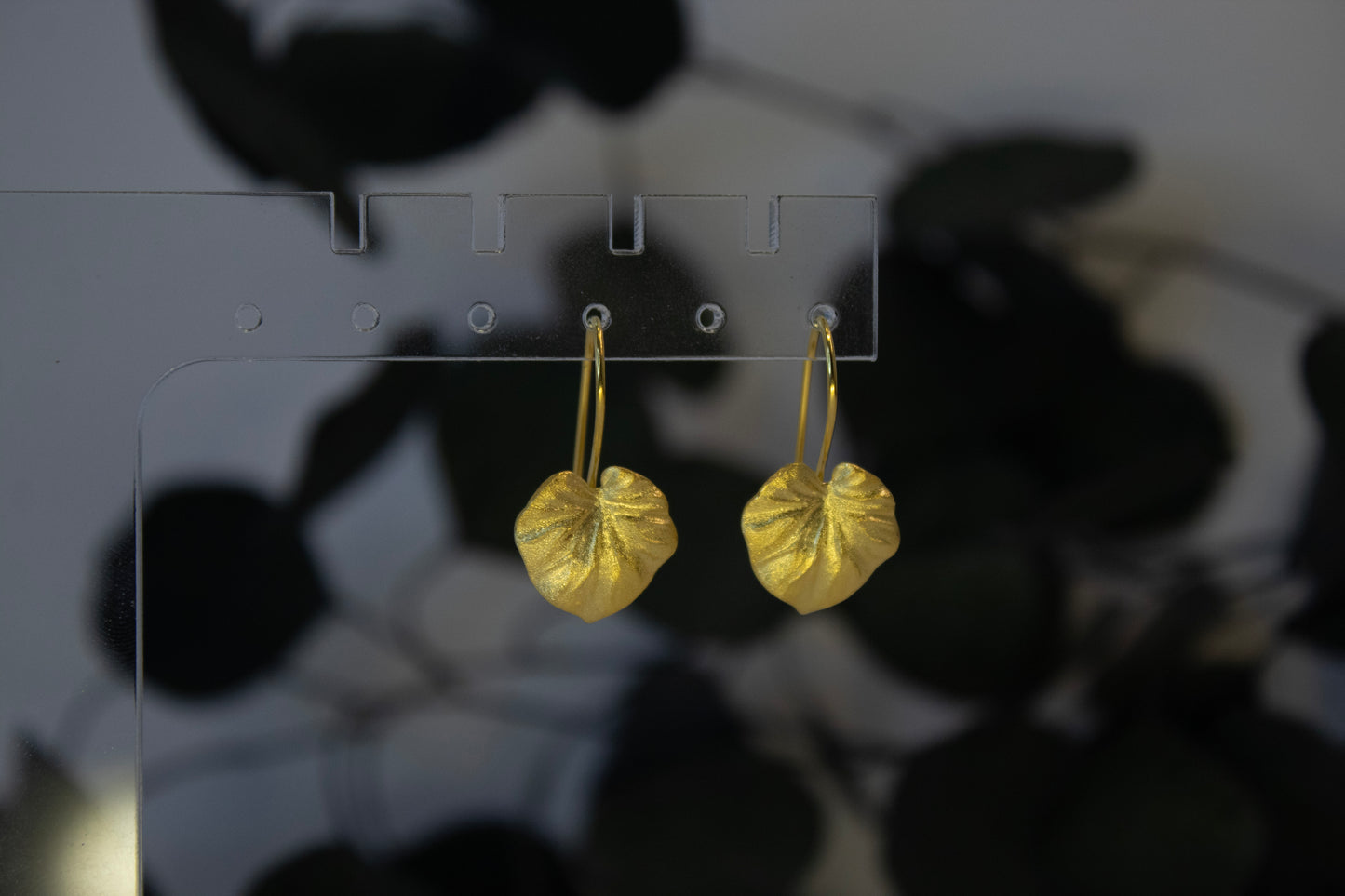 Sterling Brushed Leaf Earrings