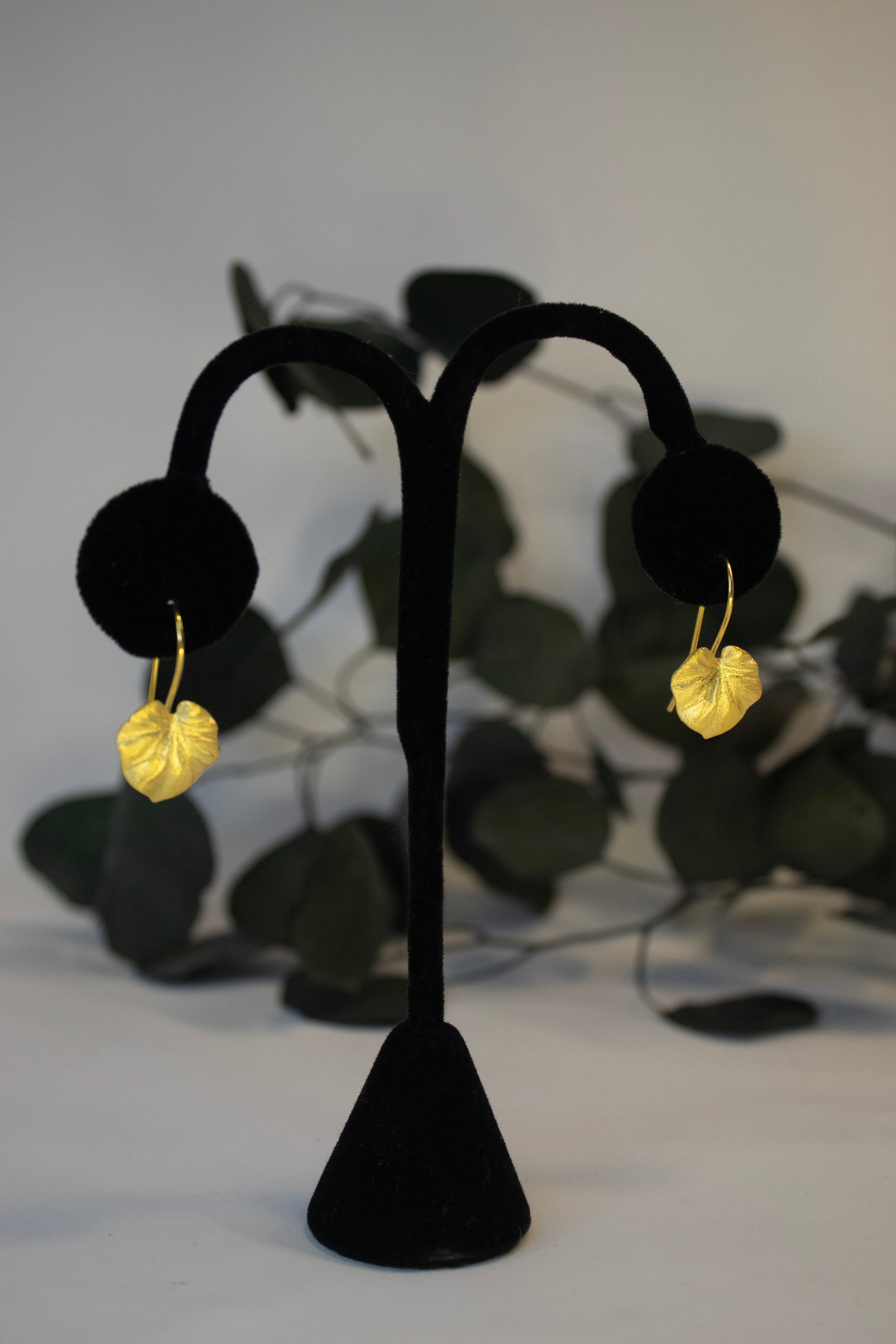 Sterling Brushed Leaf Earrings