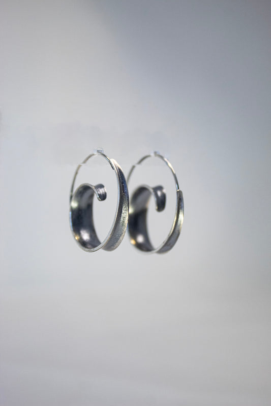Oxidized Spiral Earrings