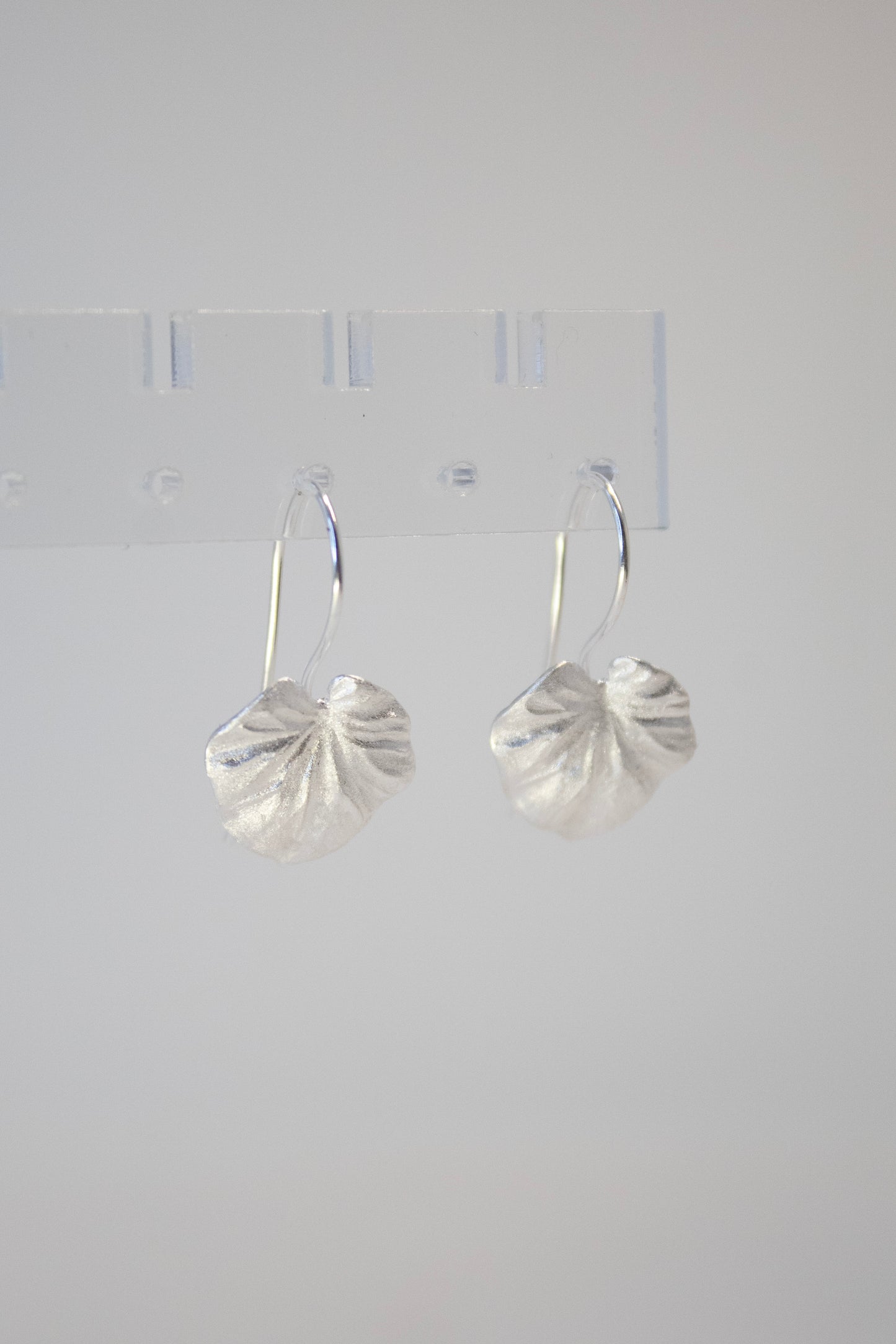 Sterling Brushed Leaf Earrings