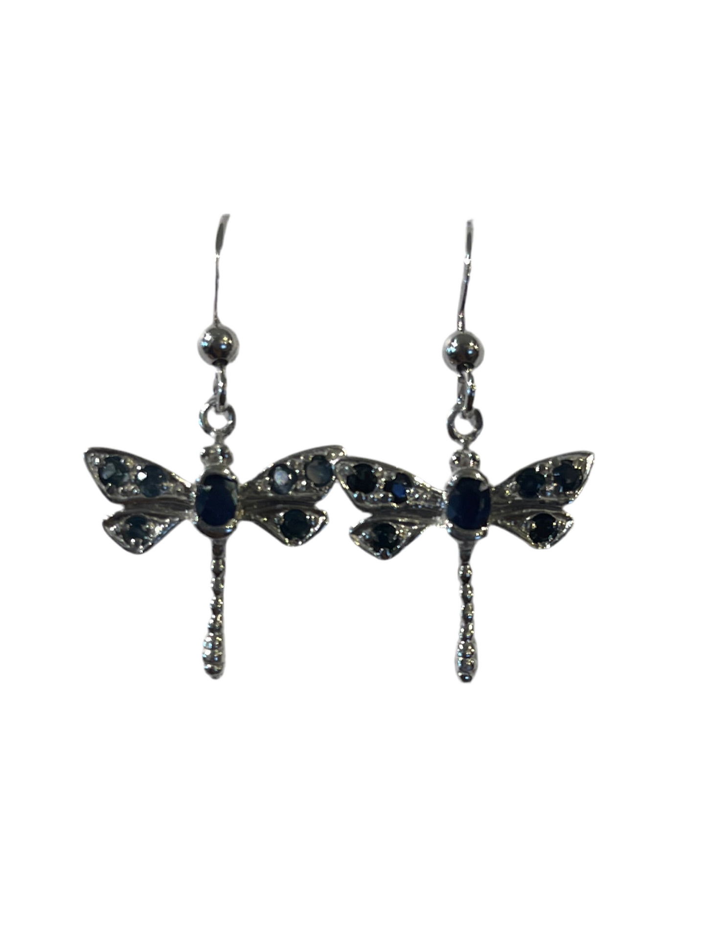 Encrusted Gemstone Dragonfly Earrings