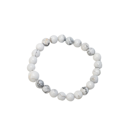 Howlite Stretchy Beaded Bracelet - Wrist Mala