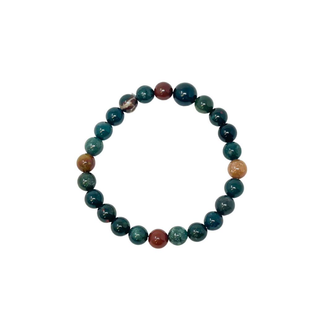 Bloodstone Beaded Bracelet - Wrist Mala - 8mm