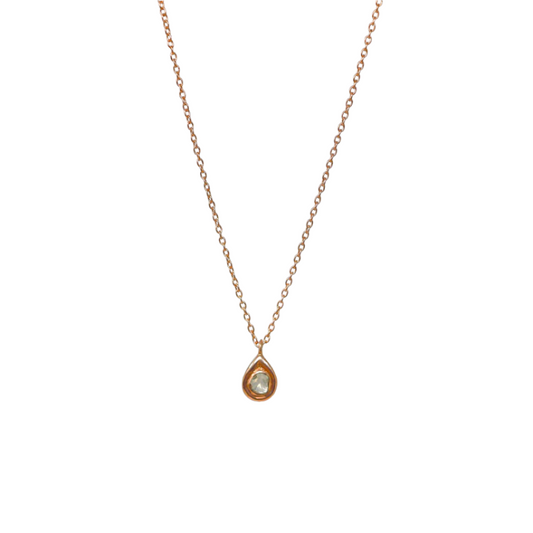 Raw Diamond Tear Drop Necklace