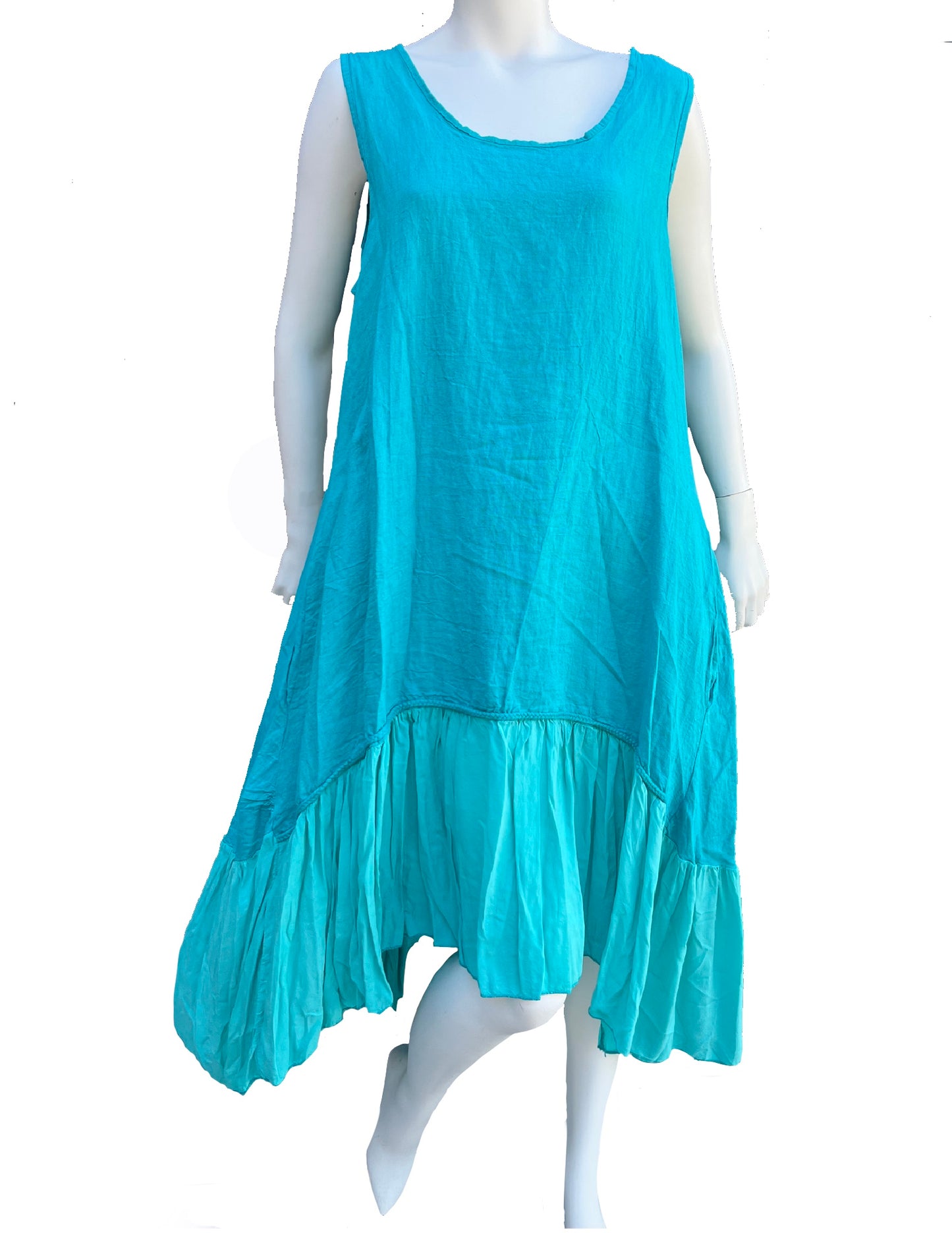 Roma Ruffle Linen Dress