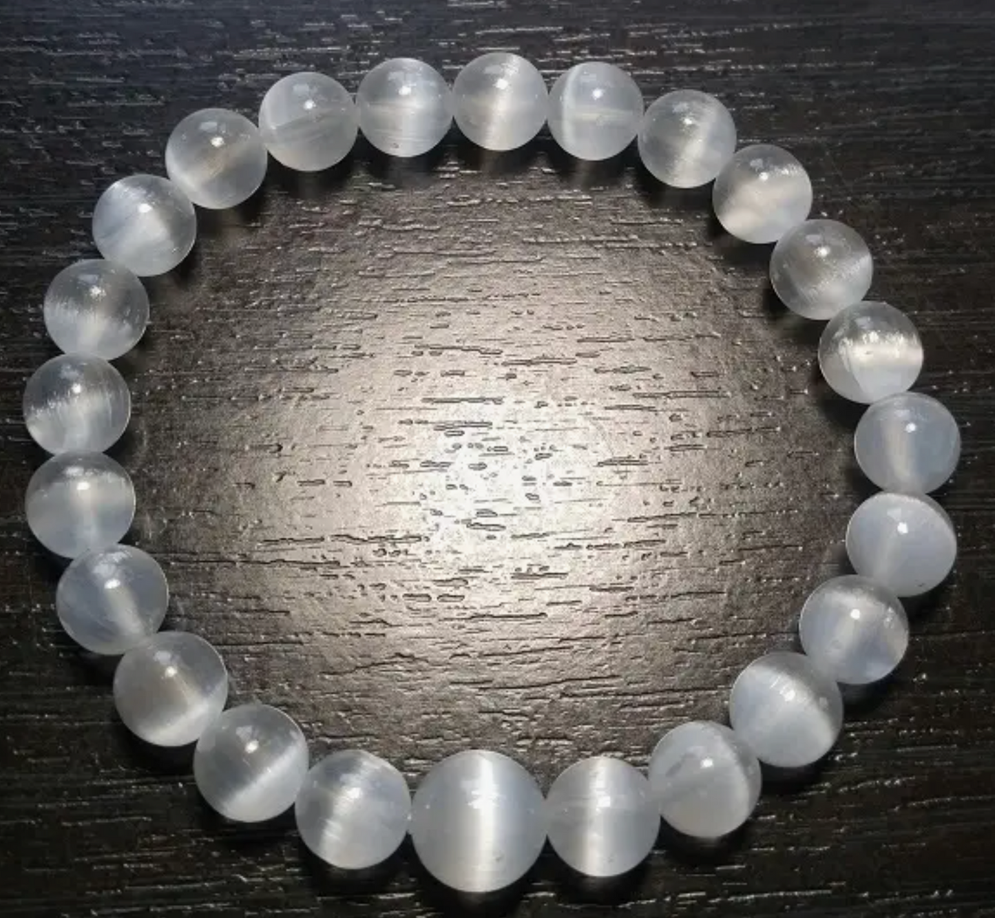 Selenite Stretchy Beaded Bracelet - Wrist Mala - 8mm