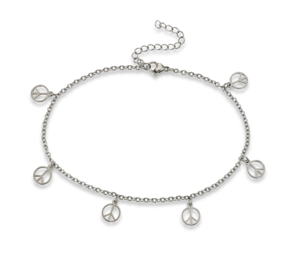 Anklet With Peace Signs