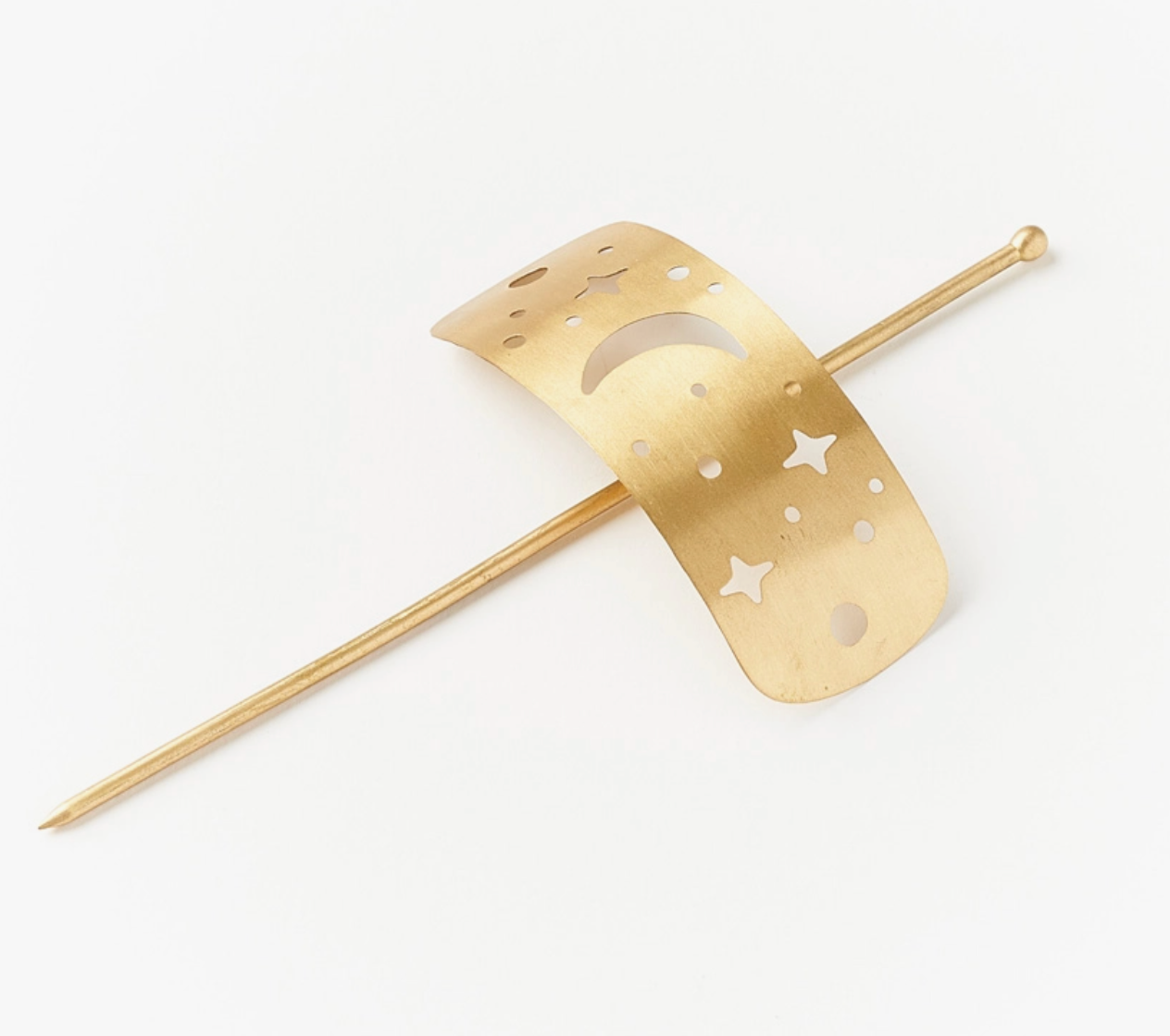 Hair Slide w/ Stick Gold