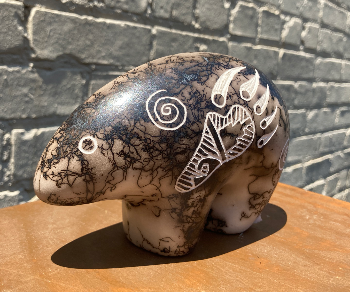 Pottery Bear Horse Hair Vase