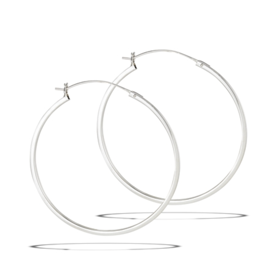 2 mm x 50 mm Squared Off Tube Hoop Earring