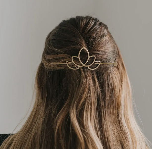 Hair Slide w/ Stick Gold