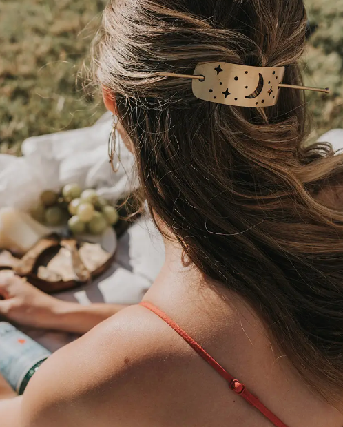 Hair Slide w/ Stick Gold