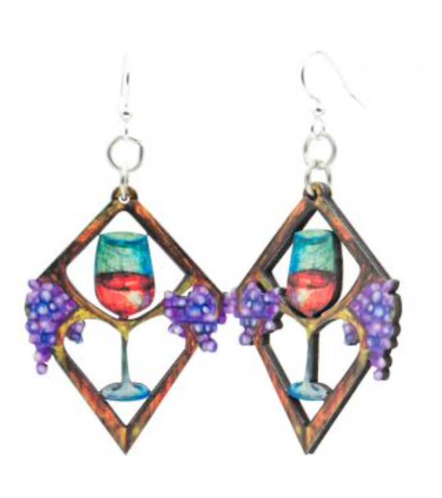 Heart in Wine Earrings