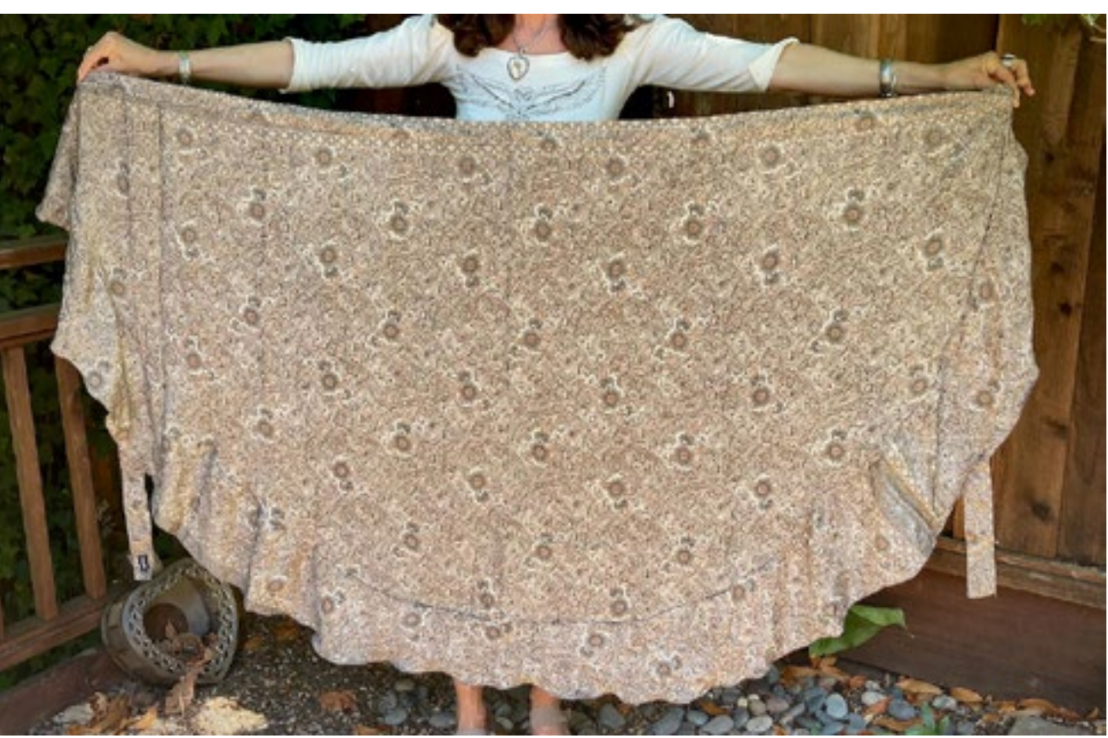 Long Frill Recycled Silk Skirt