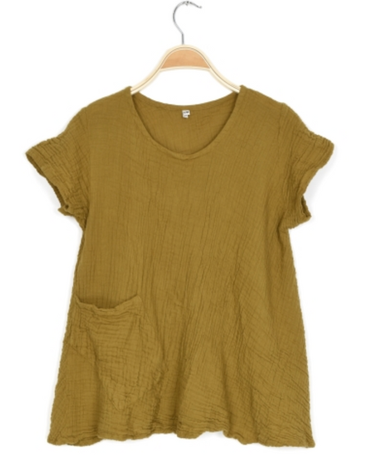 Thai Cotton One Pocket Boxy Top