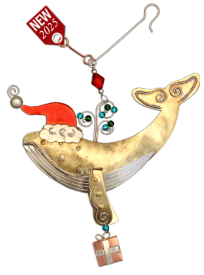 Santa Whale Ornament