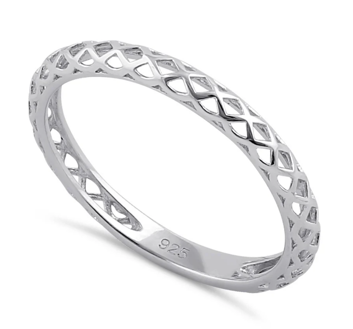 Sterling Silver Basket Band Ring