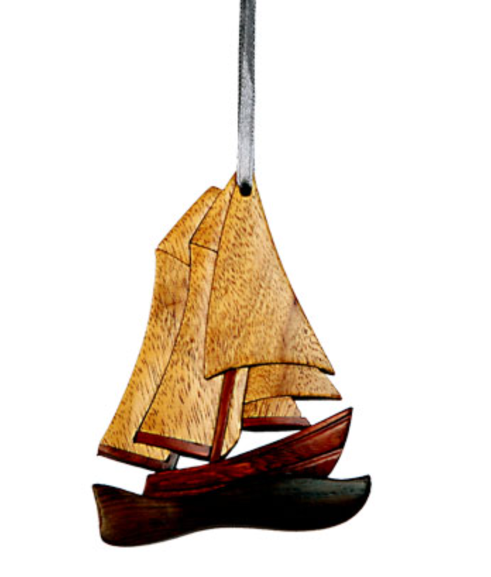 Sailboat Wooden ornament
