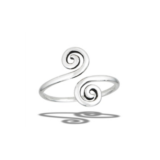 Adjustable Double Swirl Ring