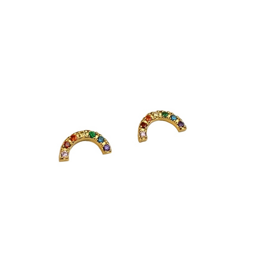 Half Circle Rainbow Stud Sterling Silver