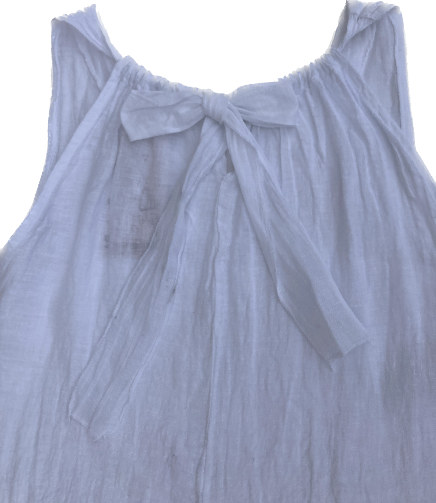 Linen jumpsuit with tie-back