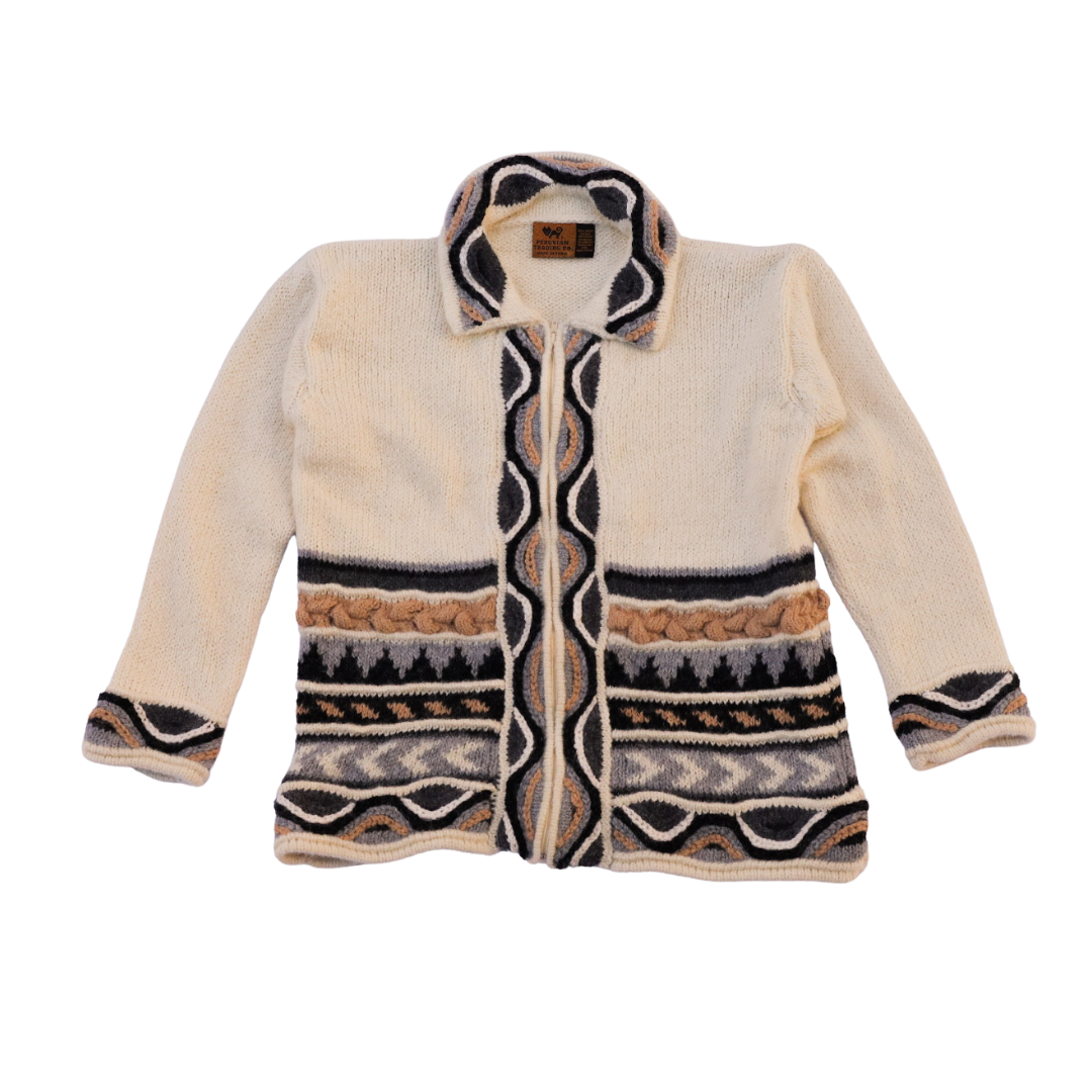 Recycled Yarn Cardigan W/ Zipper