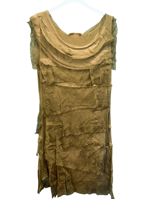 Silk Ruffle Midi Dress