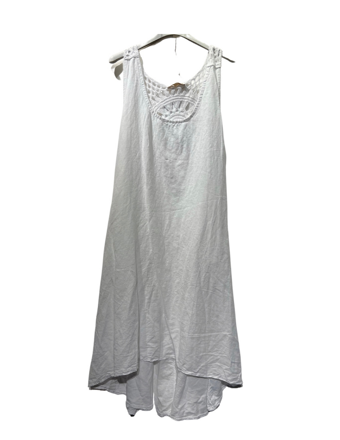 Linen Dress W/ Embroidery Back