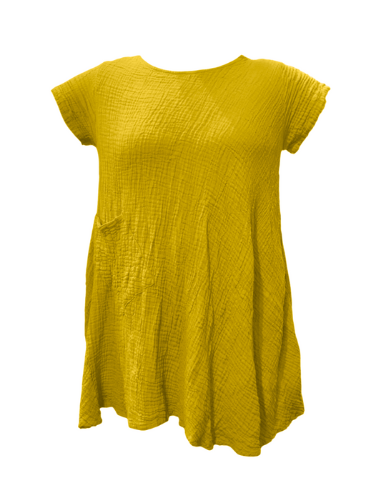 Thai Cotton Cap Sleeve Single Pocket Dress