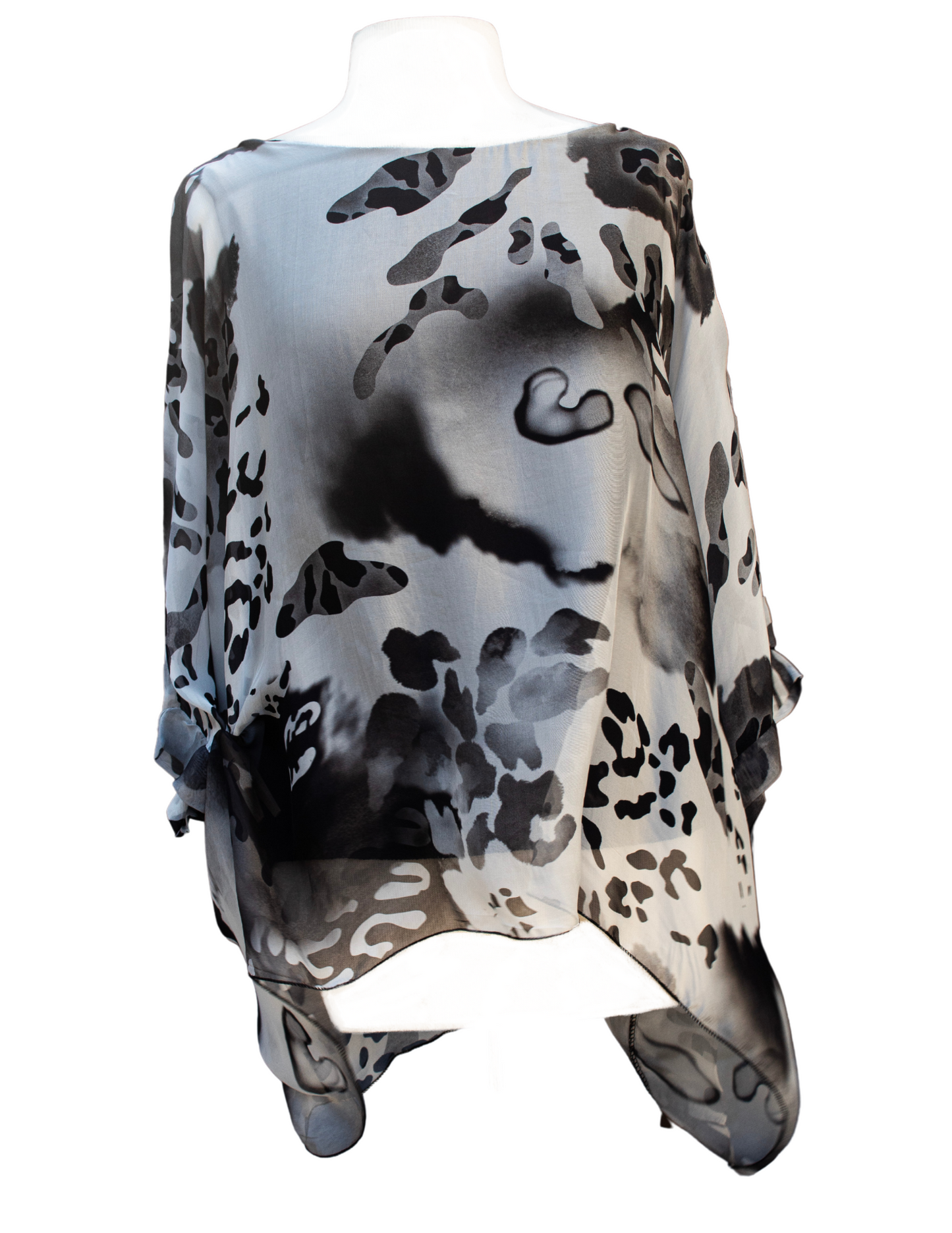 Silk Printed Button Down Two Piece Top