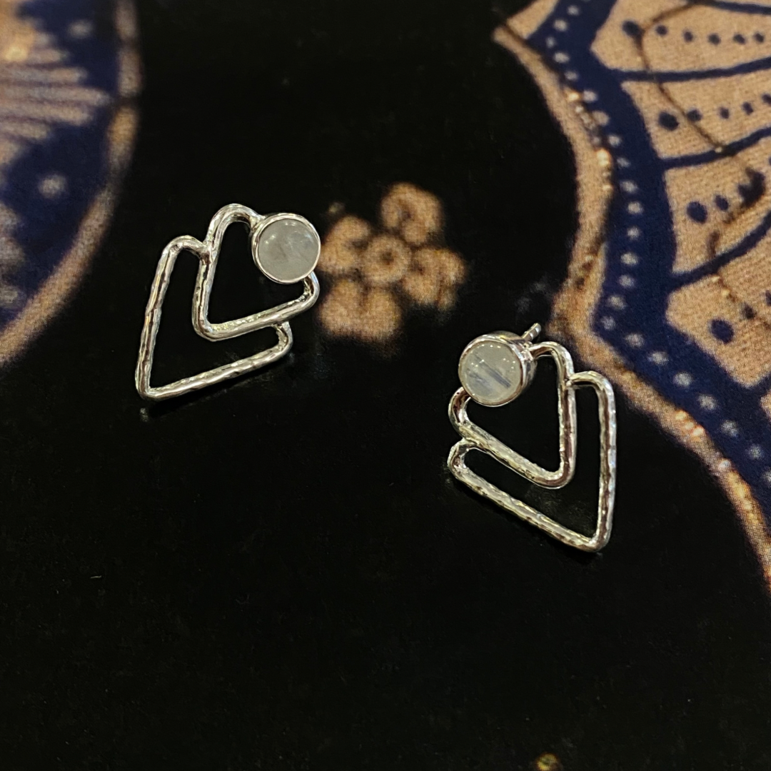 Triangle or Semi circle with Moon Stone