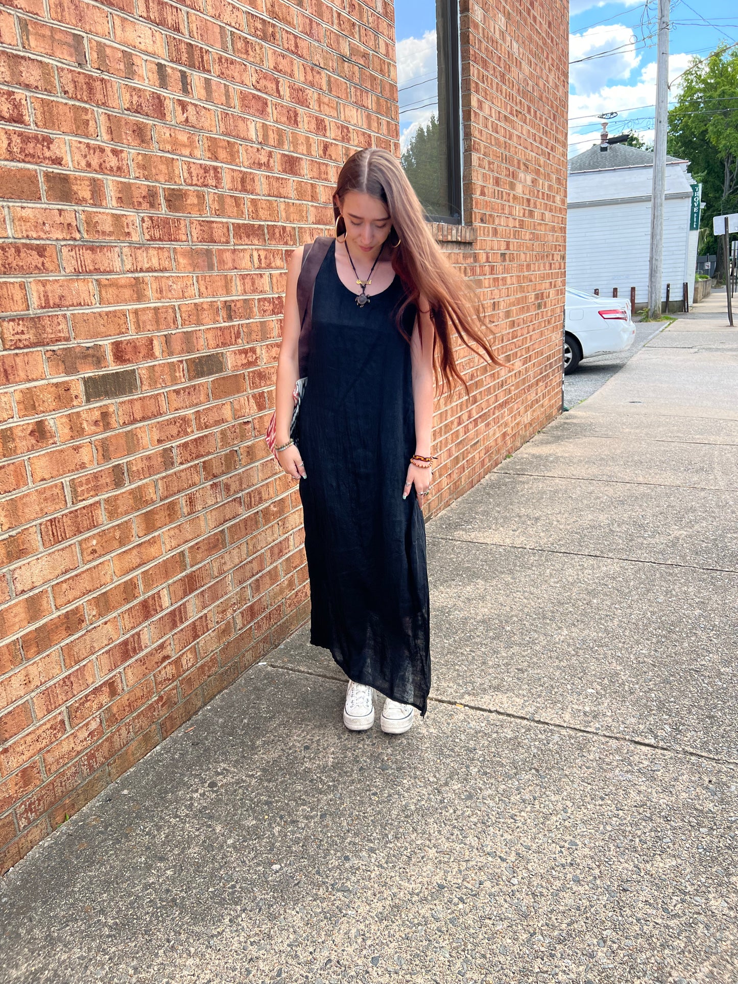 Linen Double Layer Long Dress