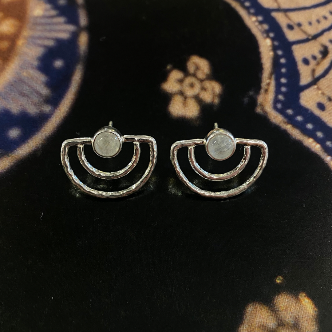 Triangle or Semi circle with Moon Stone