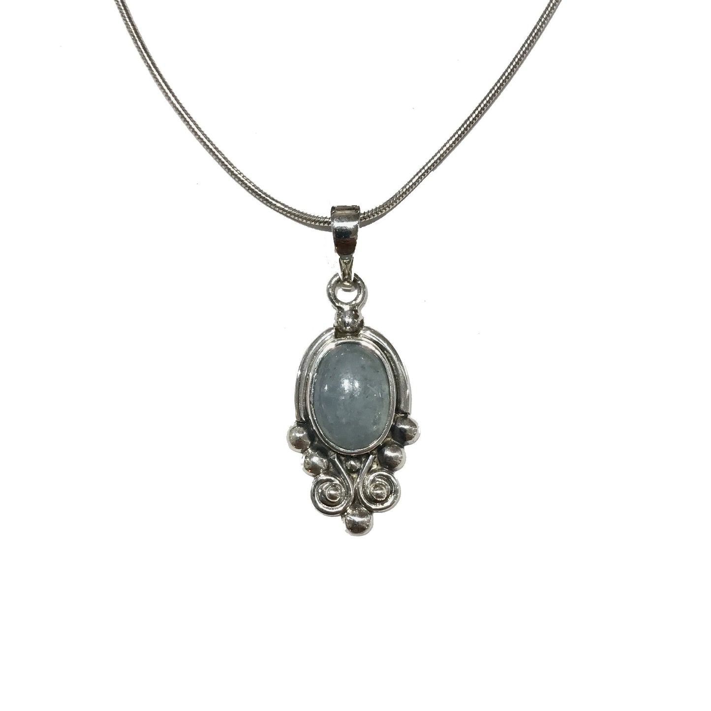 Paola Green Jade Silver Pendant