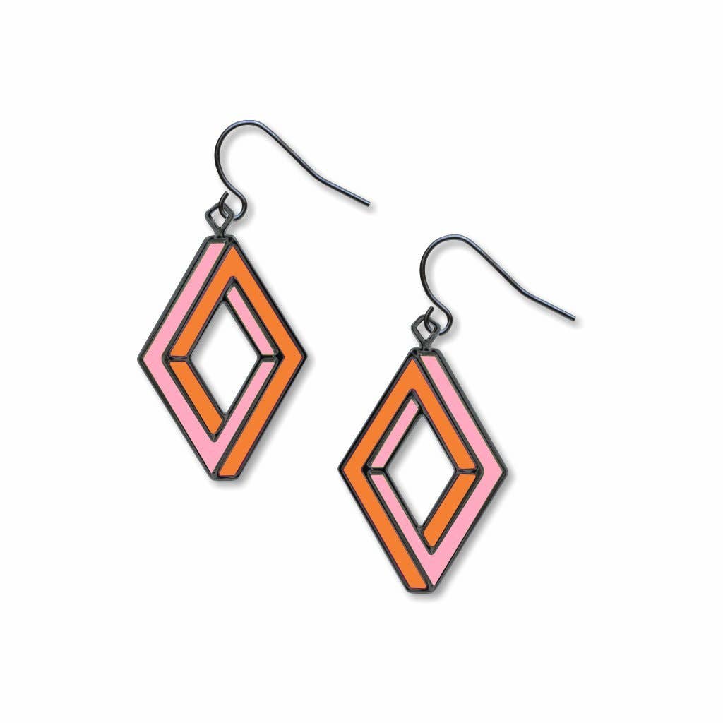 Op Art Penrose Rectangle Earrings