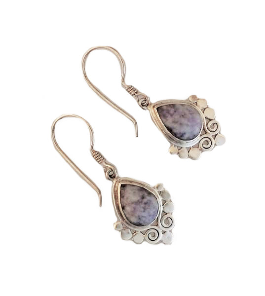 Lilac Jade Sterling Silver Bali Earrings