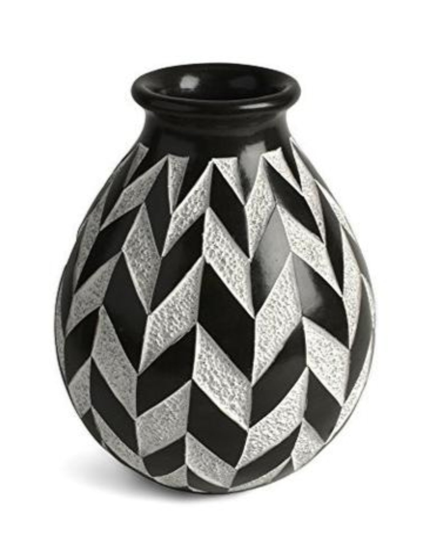 B&W Chevron vase