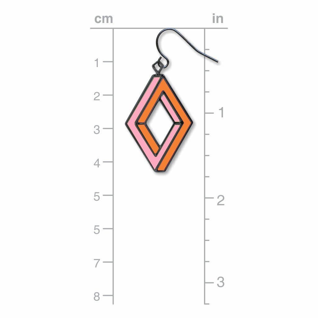 Op Art Penrose Rectangle Earrings