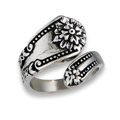 Stainless Steel Flower Spoon Ring