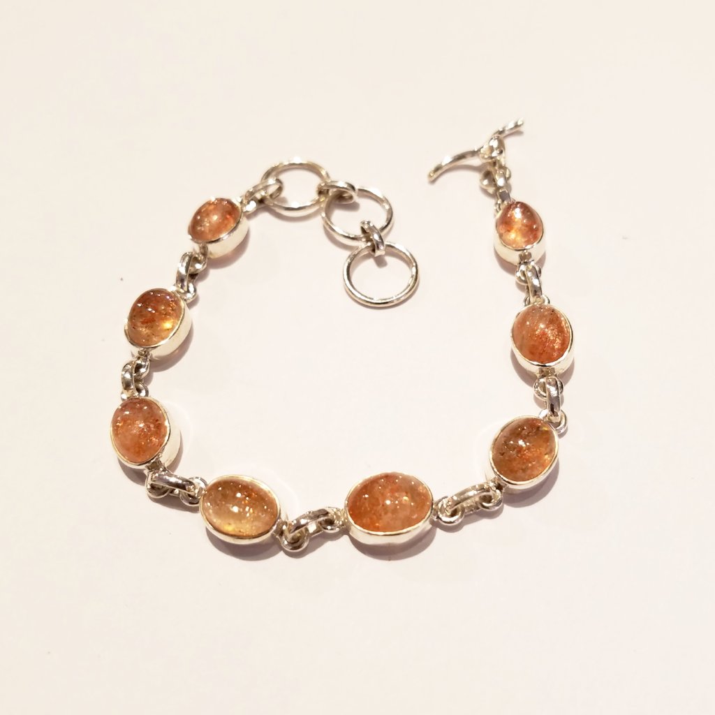 Multi Large Stone Sterling Silver Bracelet