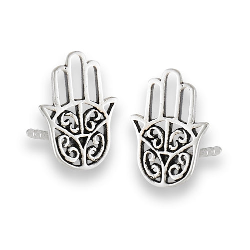 Hand of Fatima Silver Studs