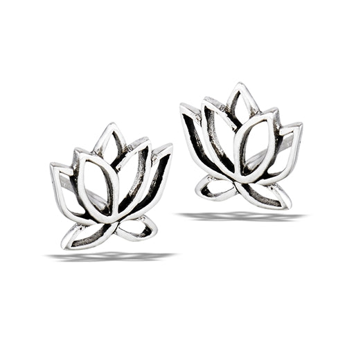 Cutout Lotus Silver Studs