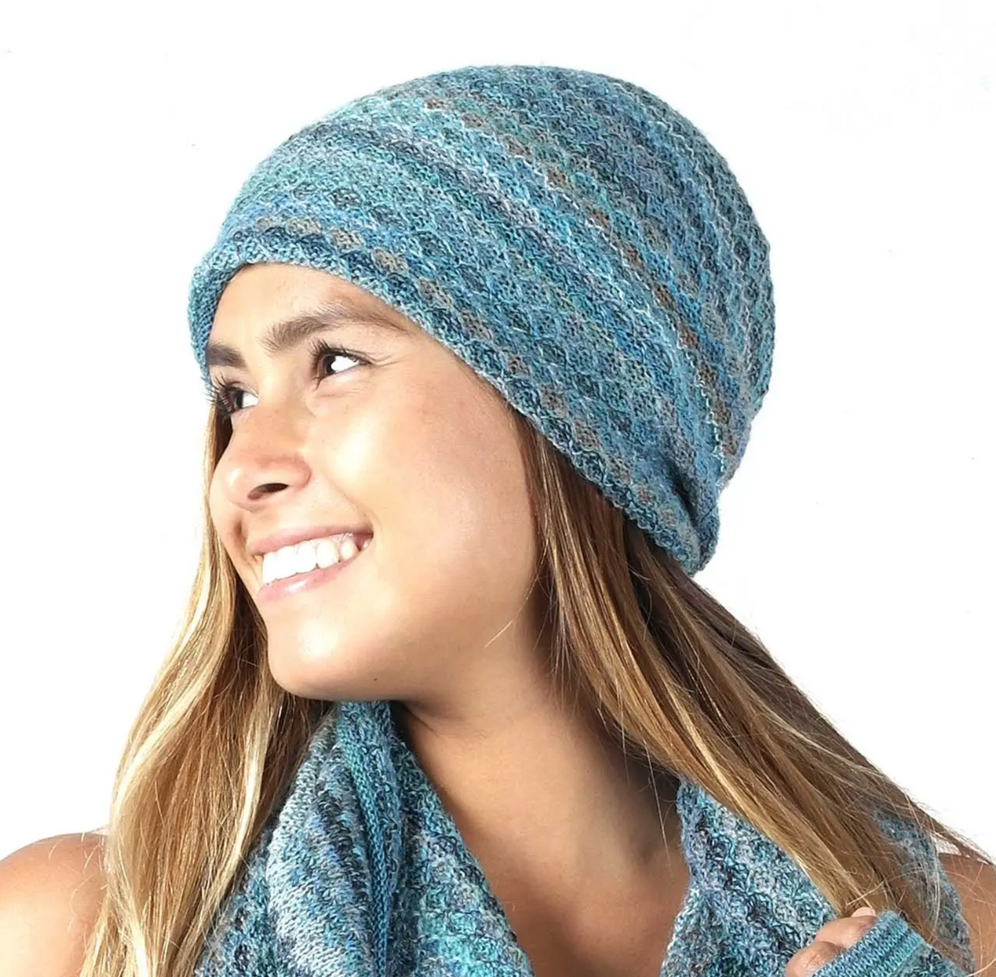 Alpaca beanie Printed - Azul