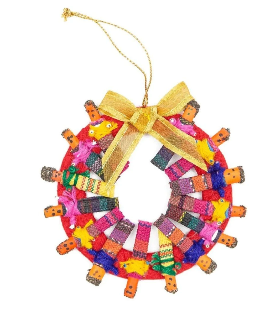 Small Worry Doll Wreath Orn