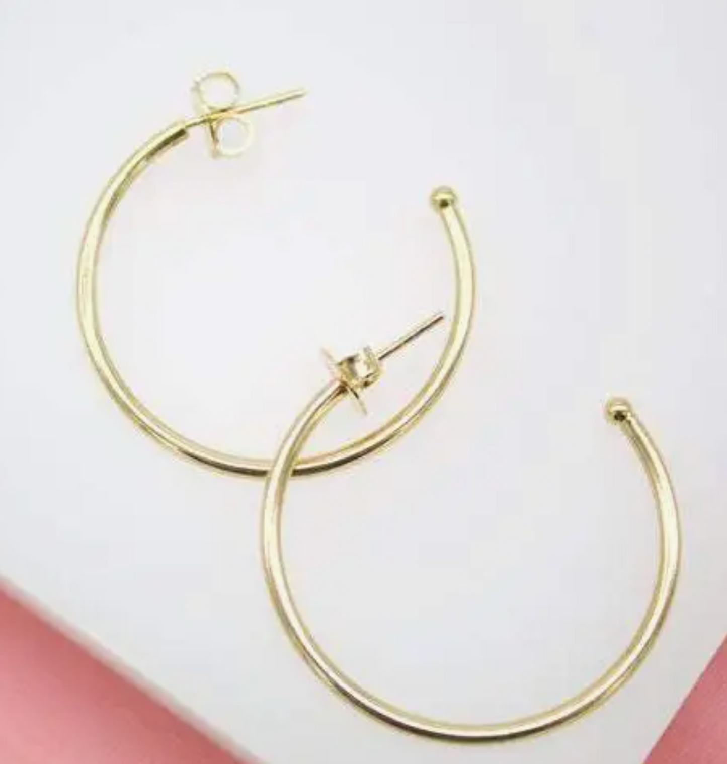 Slim Open Hoop Stud Earrings