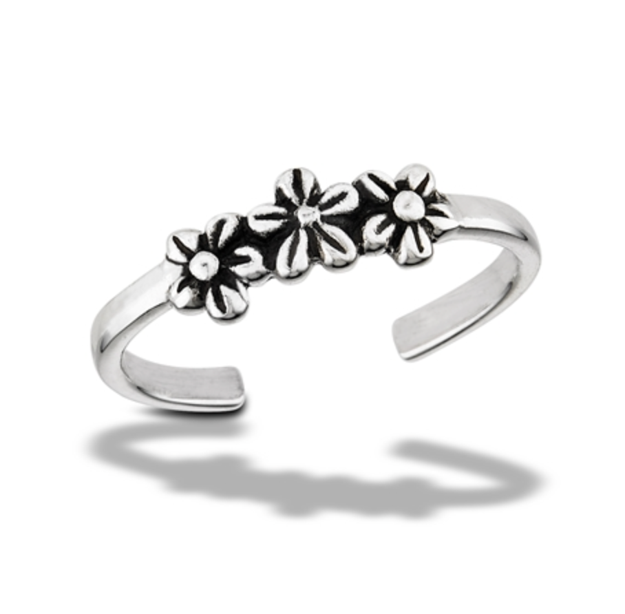 Triple Flower Toe Ring