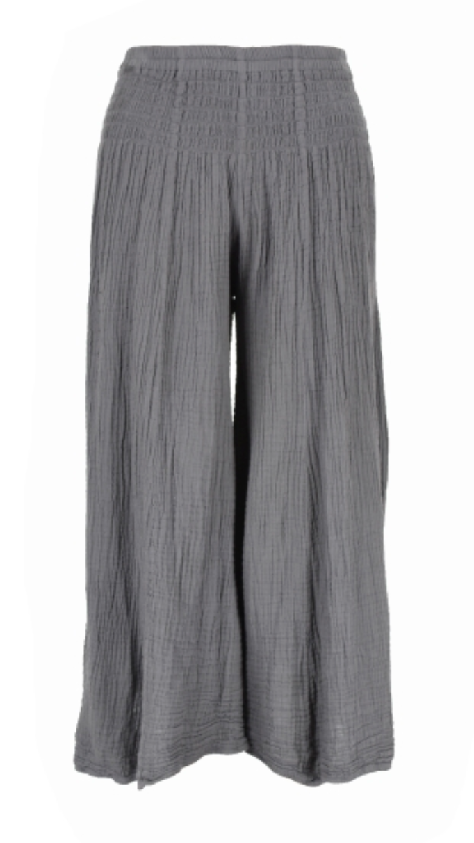 Elastic Waist Crinkle Pants